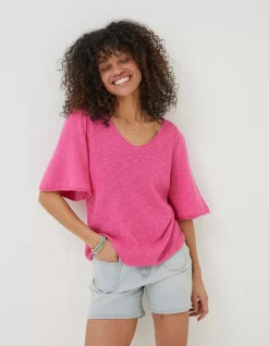 Women FatFace Knitwear|Angela V Neck Knitted Top