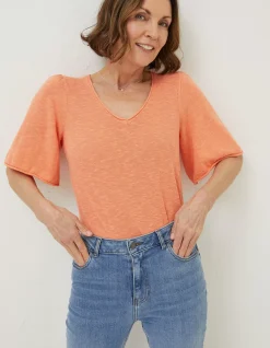 Women FatFace Knitwear|Angela V Neck Knitted Top