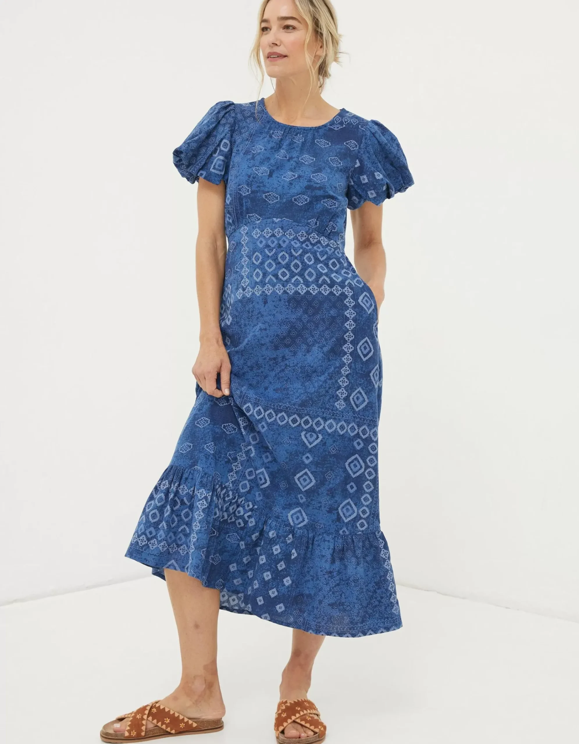 Women FatFace View All|Angie Patchwork Midi Dress