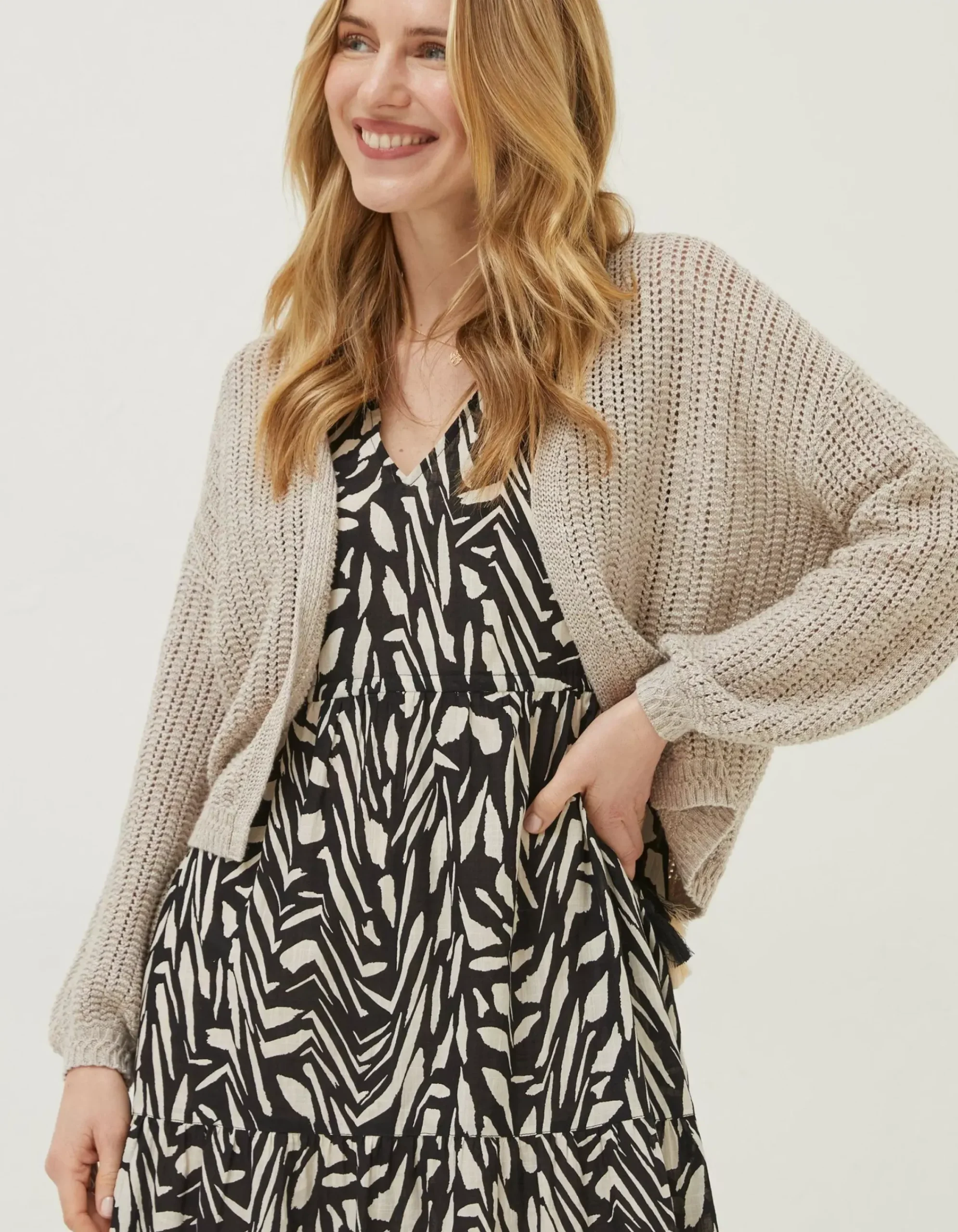 Women FatFace Knitwear|Anna Crochet Cardigan