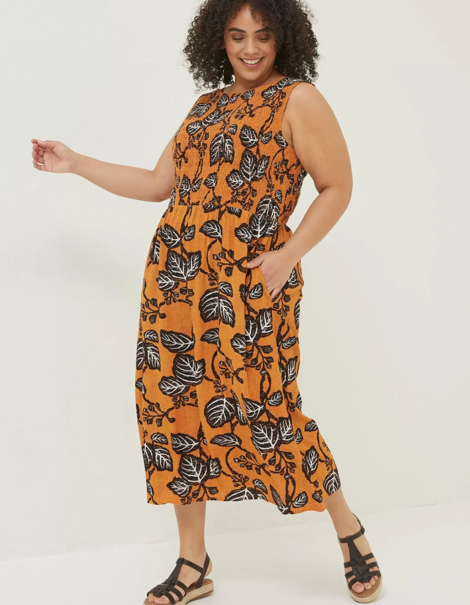 Women FatFace Dresses|Anna Vine Floral Midi Dress