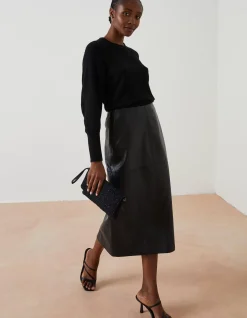 Women FatFace View All|Anya Leather Midi Skirt