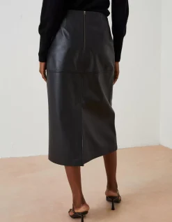 Women FatFace View All|Anya Leather Midi Skirt