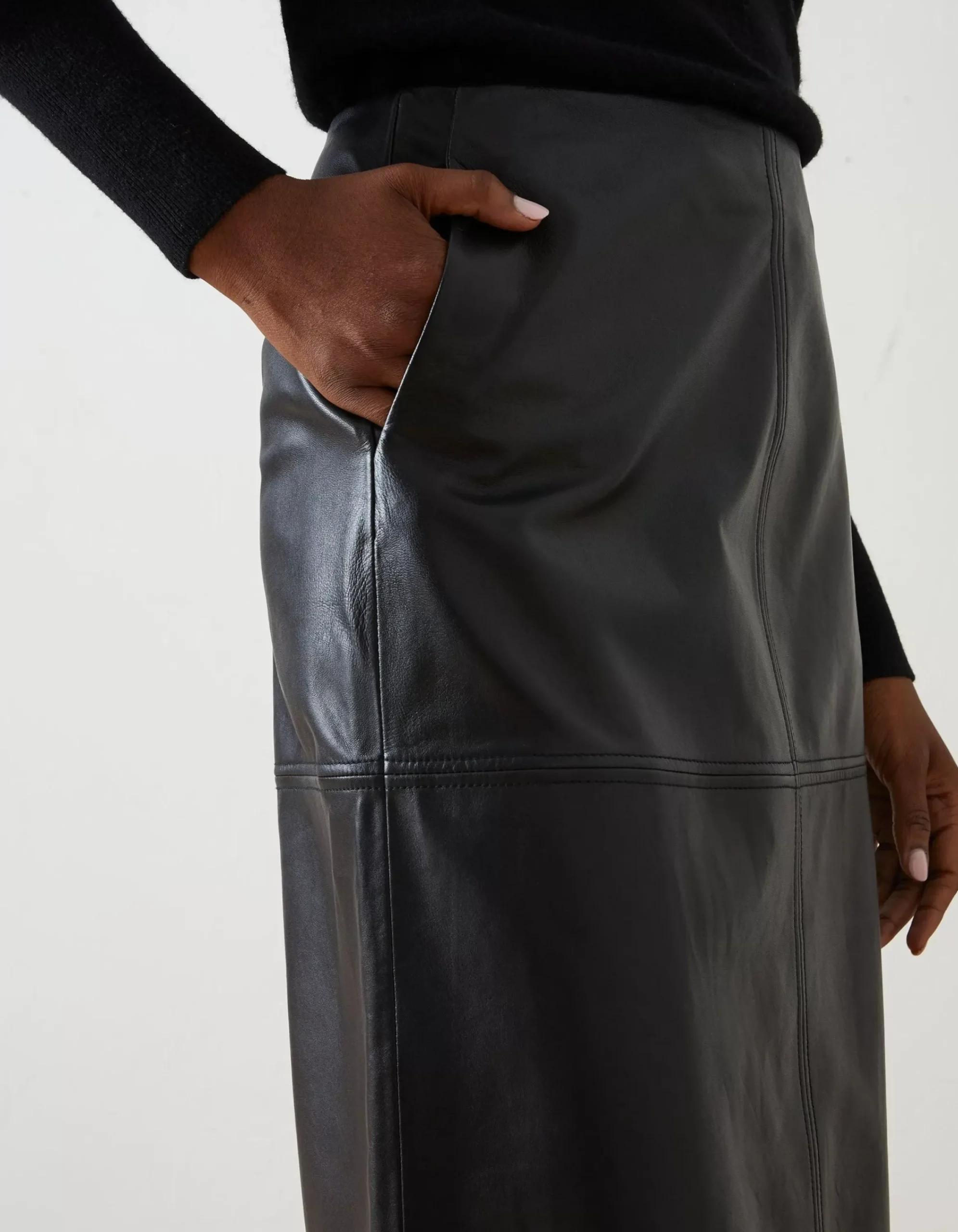Women FatFace View All|Anya Leather Midi Skirt
