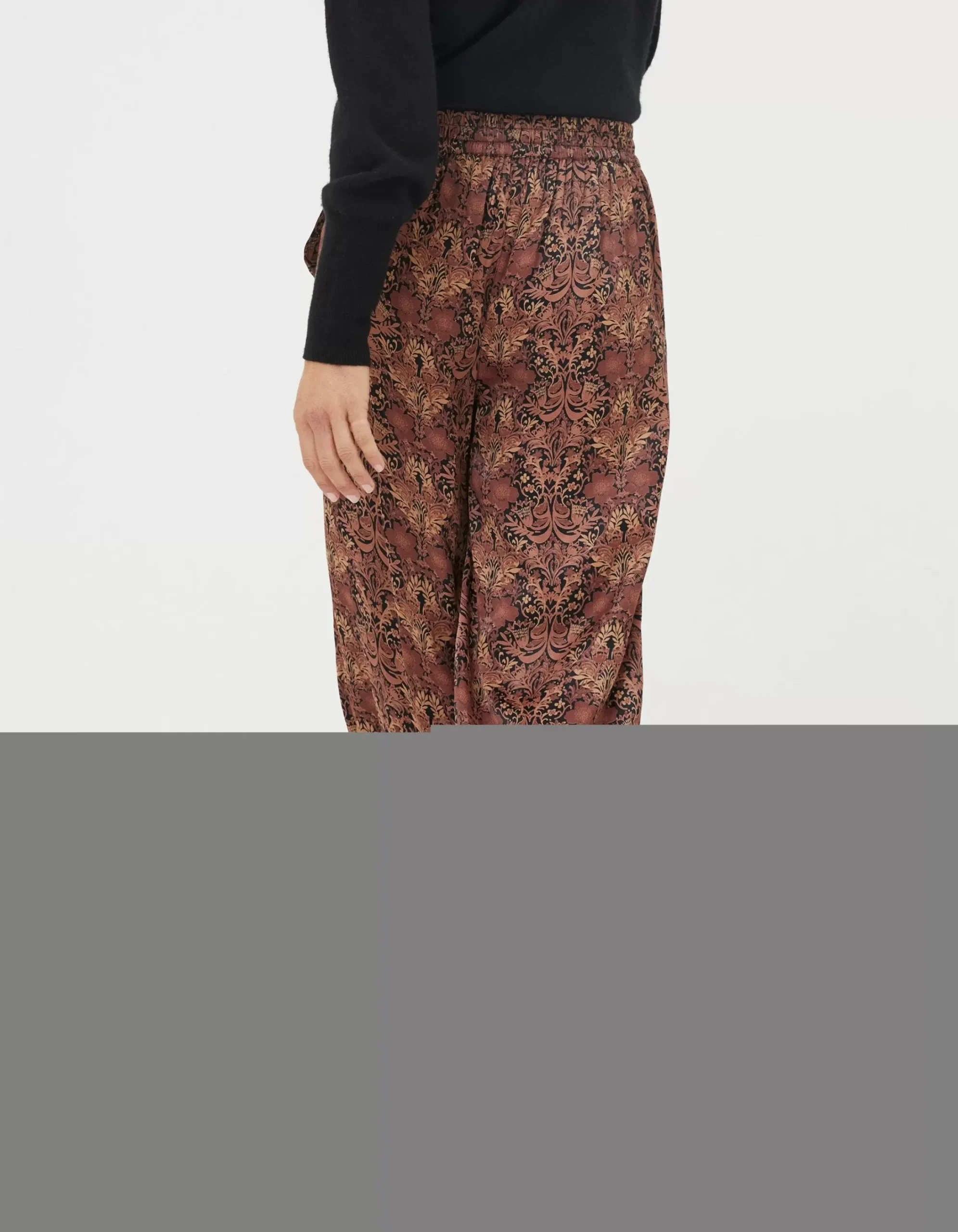 Women FatFace View All|Art Floral Satin Printed Trousers