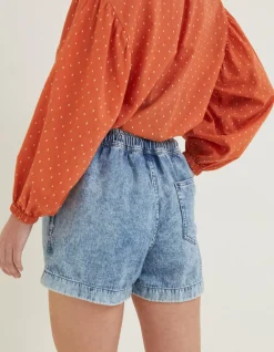 Women FatFace Shorts|Ashby Pull On Denim Short