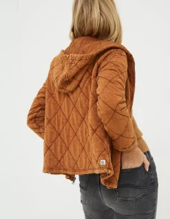 Women FatFace Sweatshirts & Hoodies|Asher Quilted Zip Through Hoodie