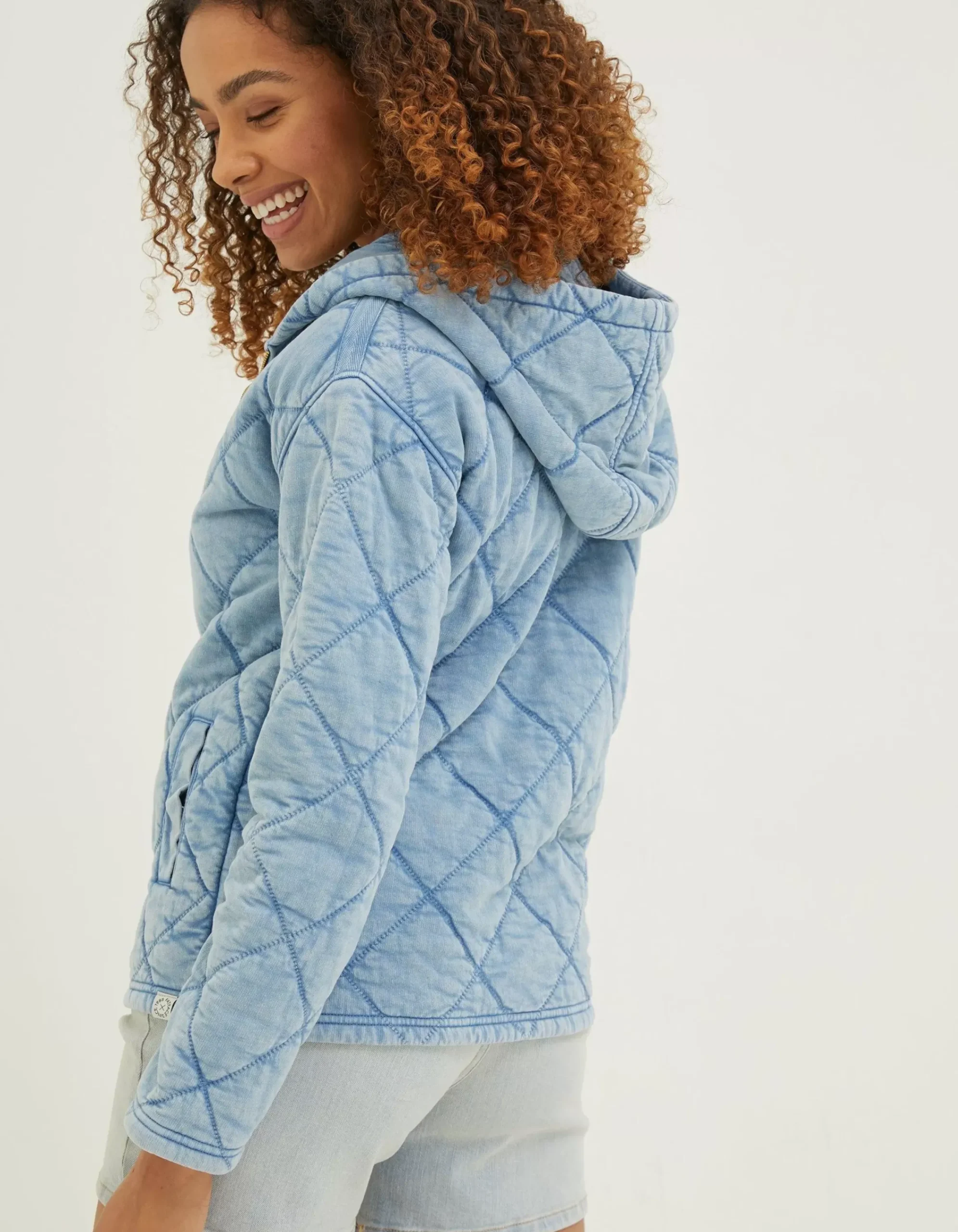 Women FatFace Sweatshirts & Hoodies|Asher Quilted Zip Through Hoodie