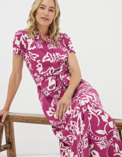 Women FatFace View All|Aster Wallpaper Floral Midi Dress