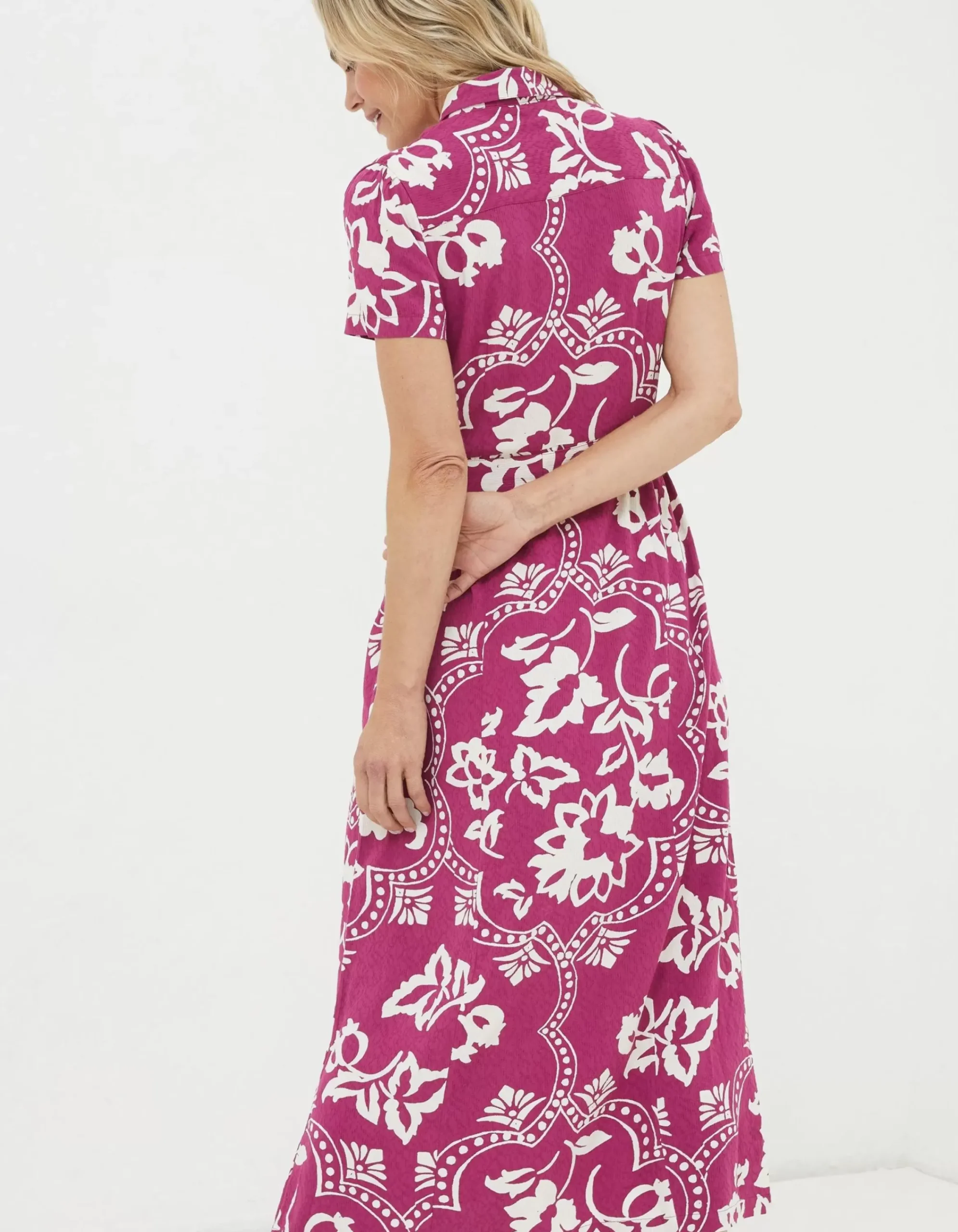 Women FatFace View All|Aster Wallpaper Floral Midi Dress
