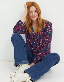 Women FatFace Tops & T-Shirts|Aurelia Abstract Marks Tunic