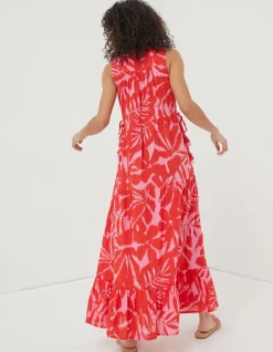 Women FatFace Dresses|Avery Ikat Leaves Midi Dress