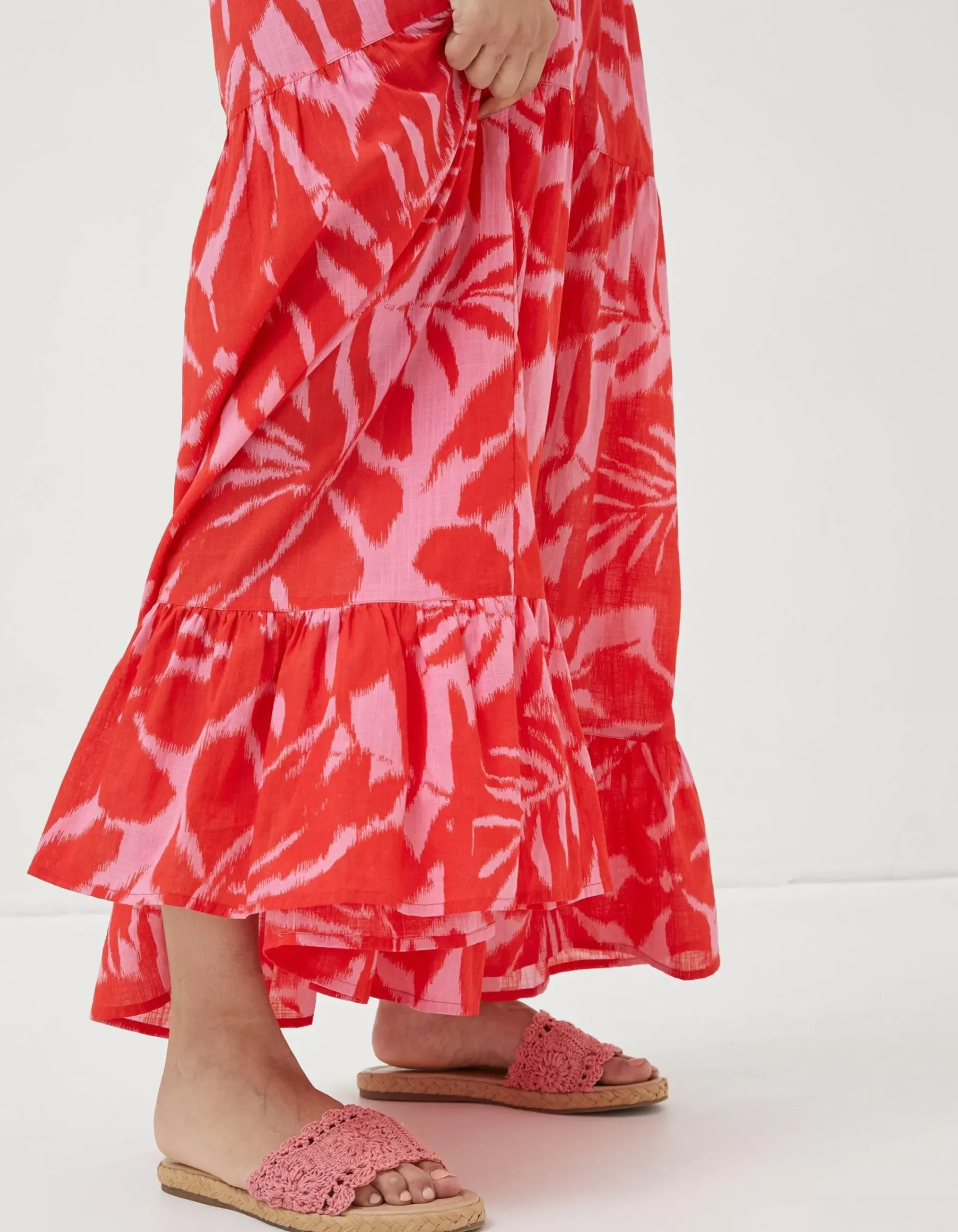 Women FatFace Dresses|Avery Ikat Leaves Midi Dress
