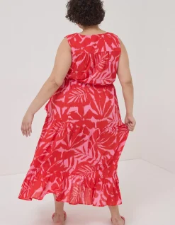 Women FatFace Dresses|Avery Ikat Leaves Midi Dress