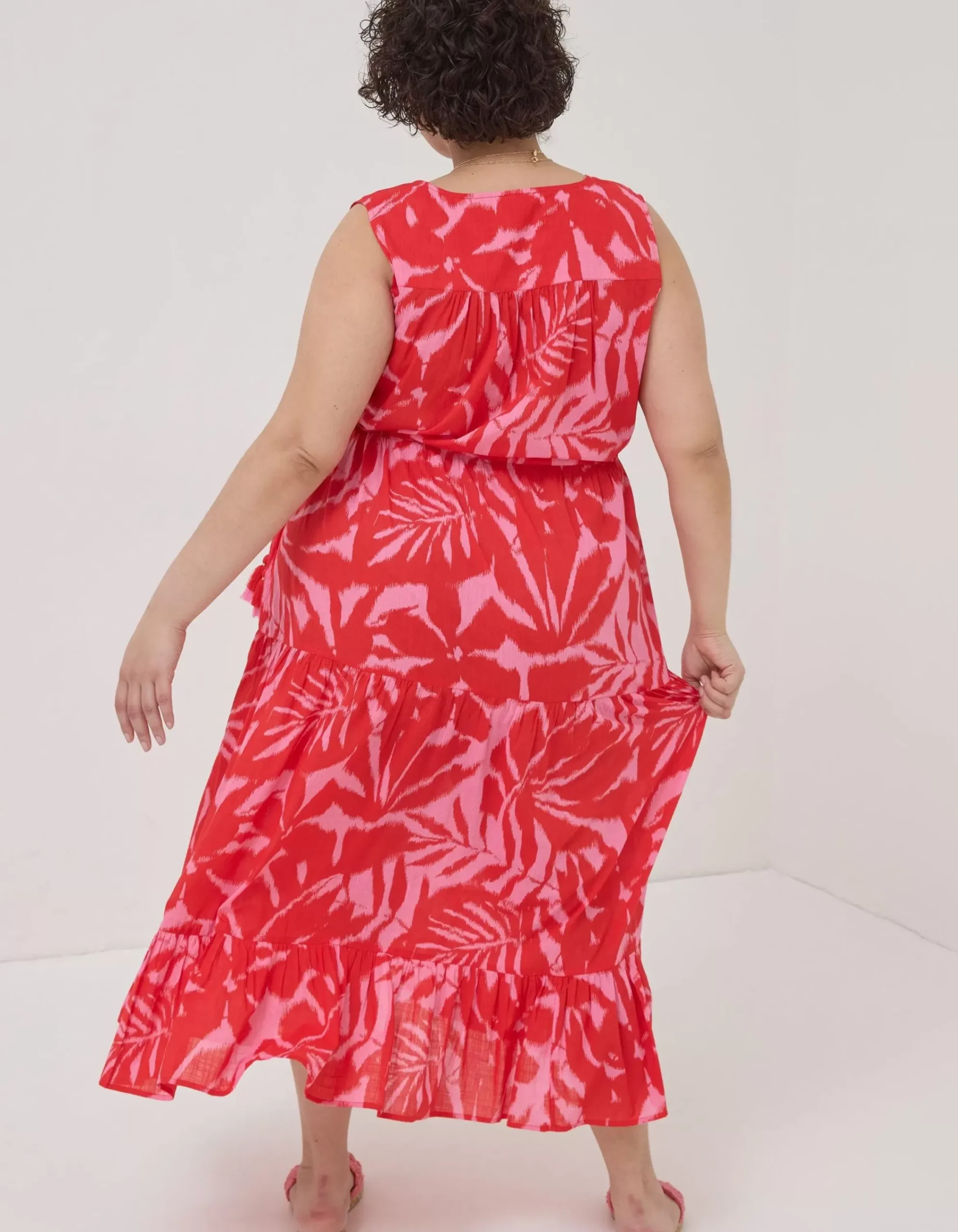 Women FatFace Dresses|Avery Ikat Leaves Midi Dress