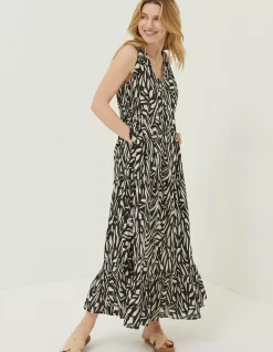 Women FatFace Dresses|Avery Paint Stroke Midi Dress
