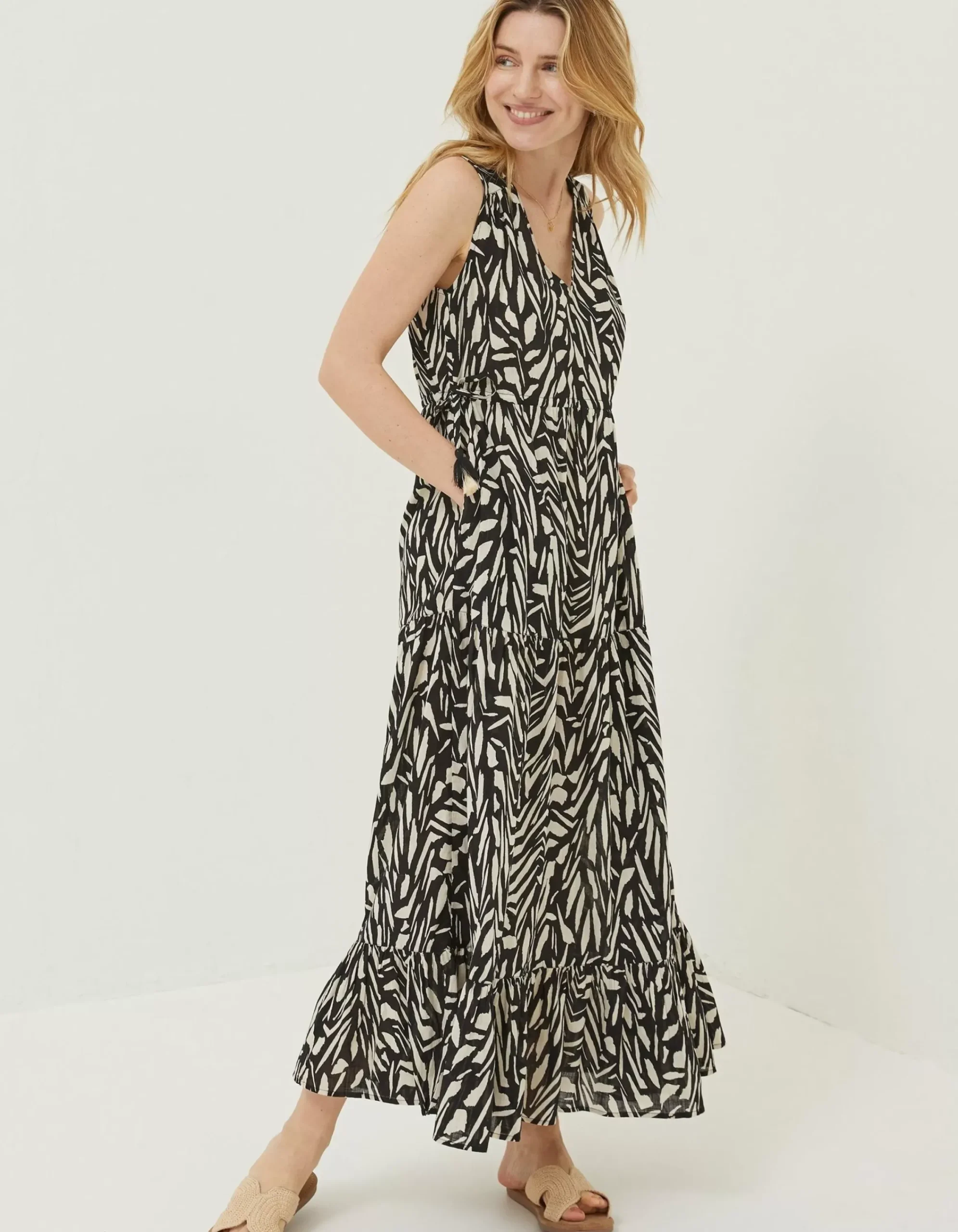 Women FatFace Dresses|Avery Paint Stroke Midi Dress