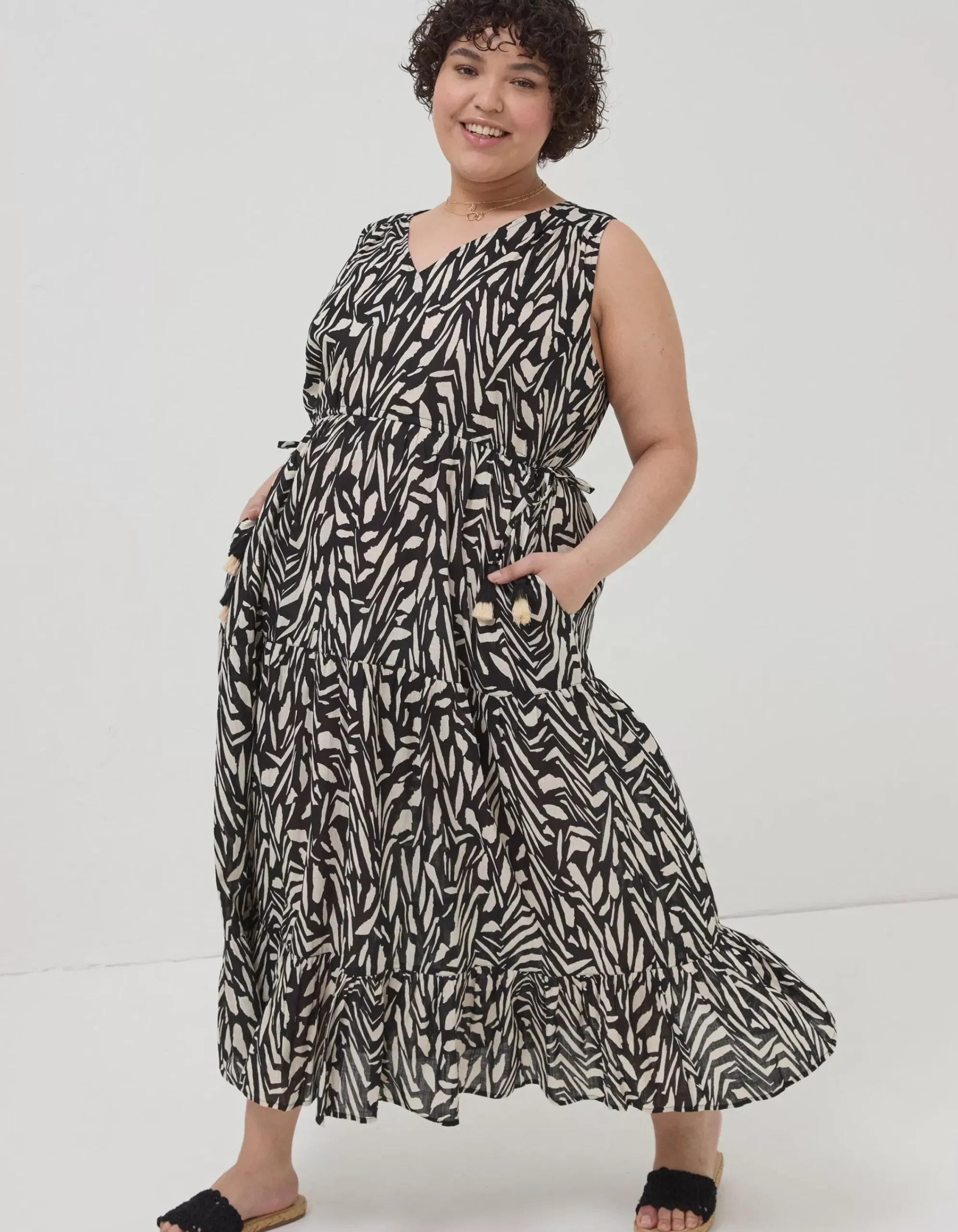 Women FatFace Dresses|Avery Paint Stroke Midi Dress
