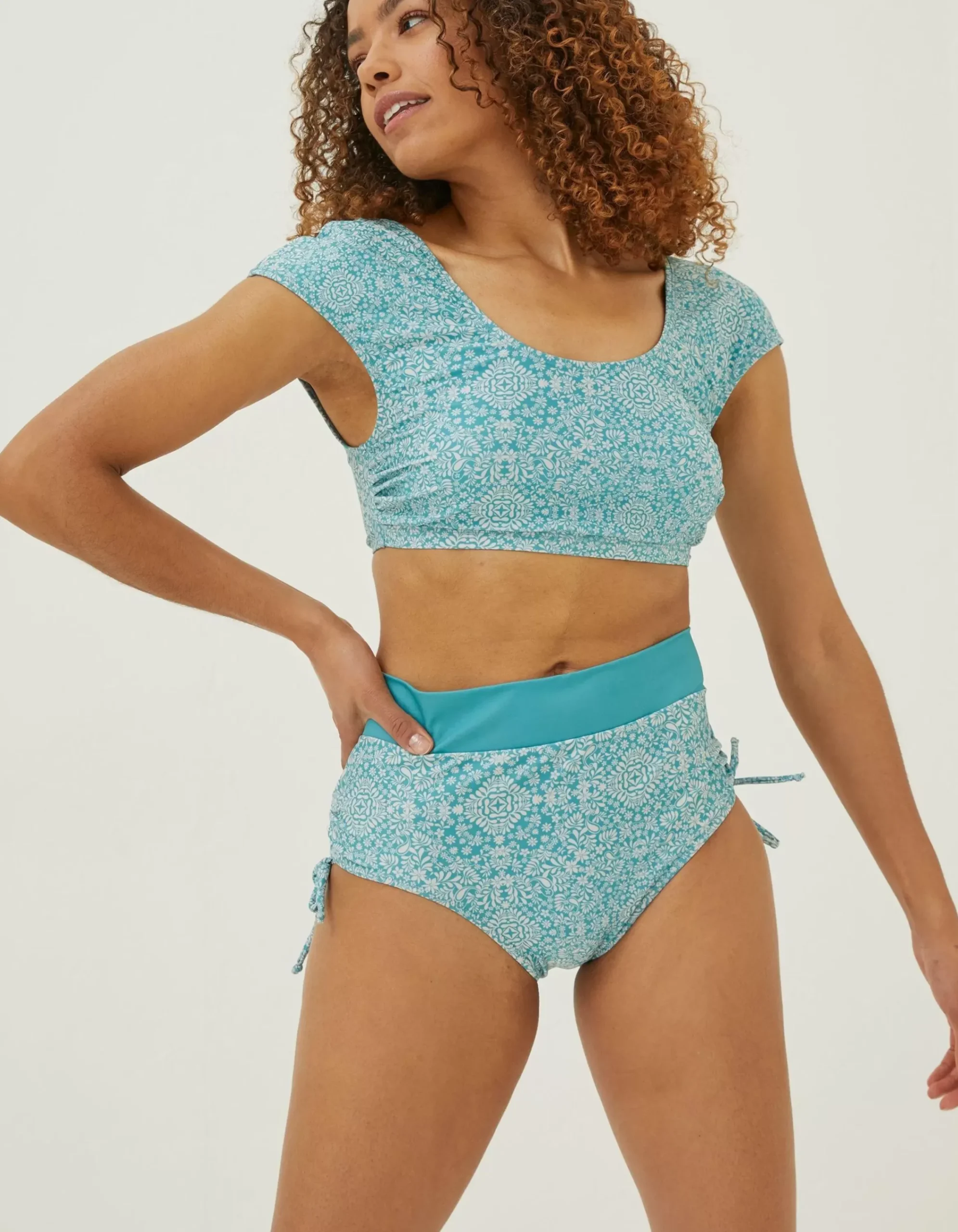 Women FatFace Beachwear & Swimwear|Bandana Cap Sleeve Bikini Top