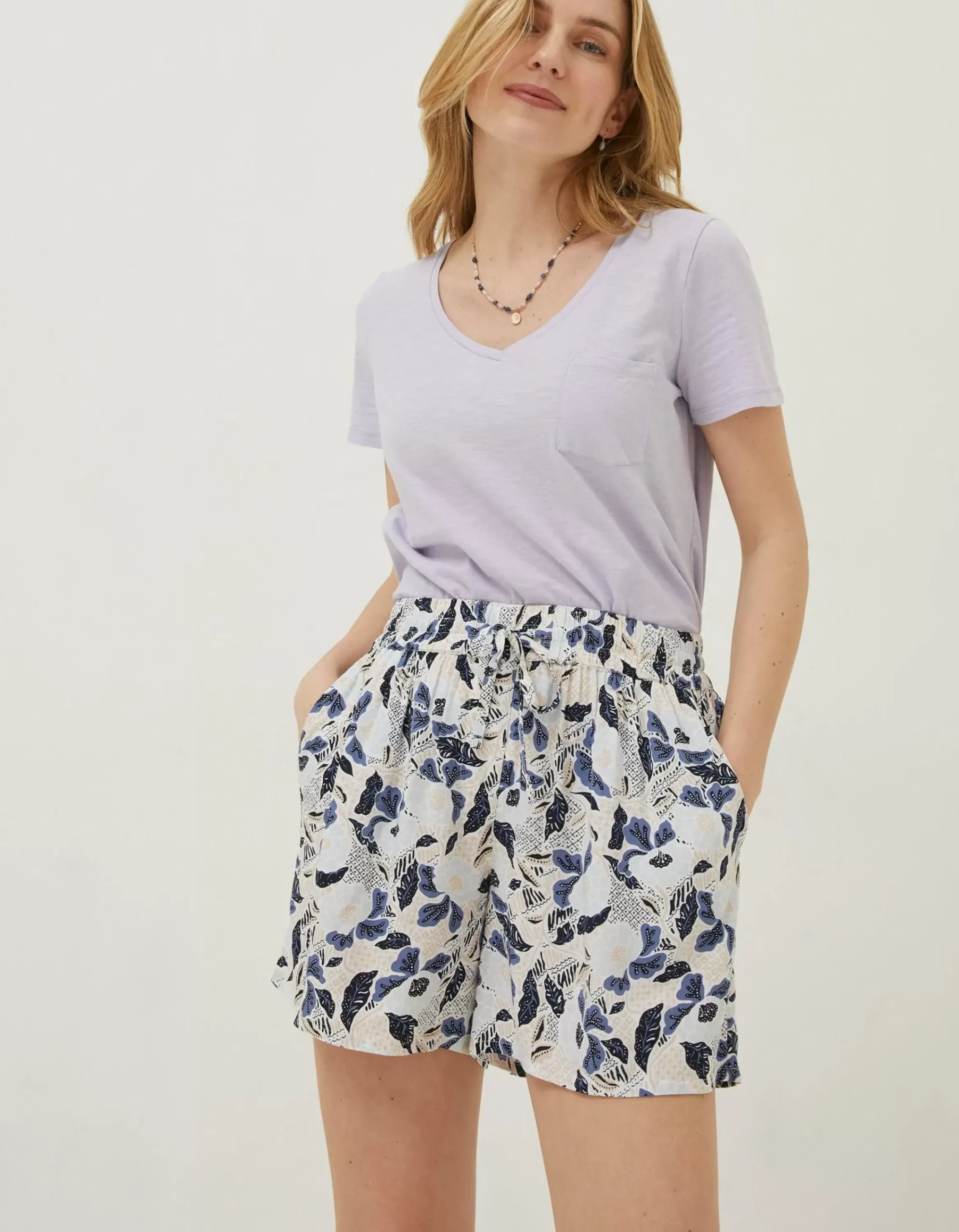Women FatFace Shorts|Batik Flower Flippy Shorts