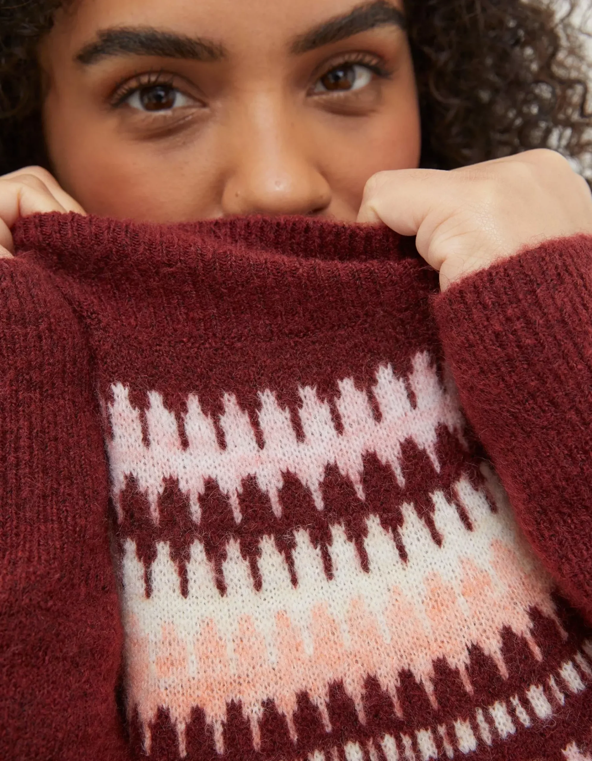 Women FatFace Knitwear|Bea Yoke Fairisle Jumper