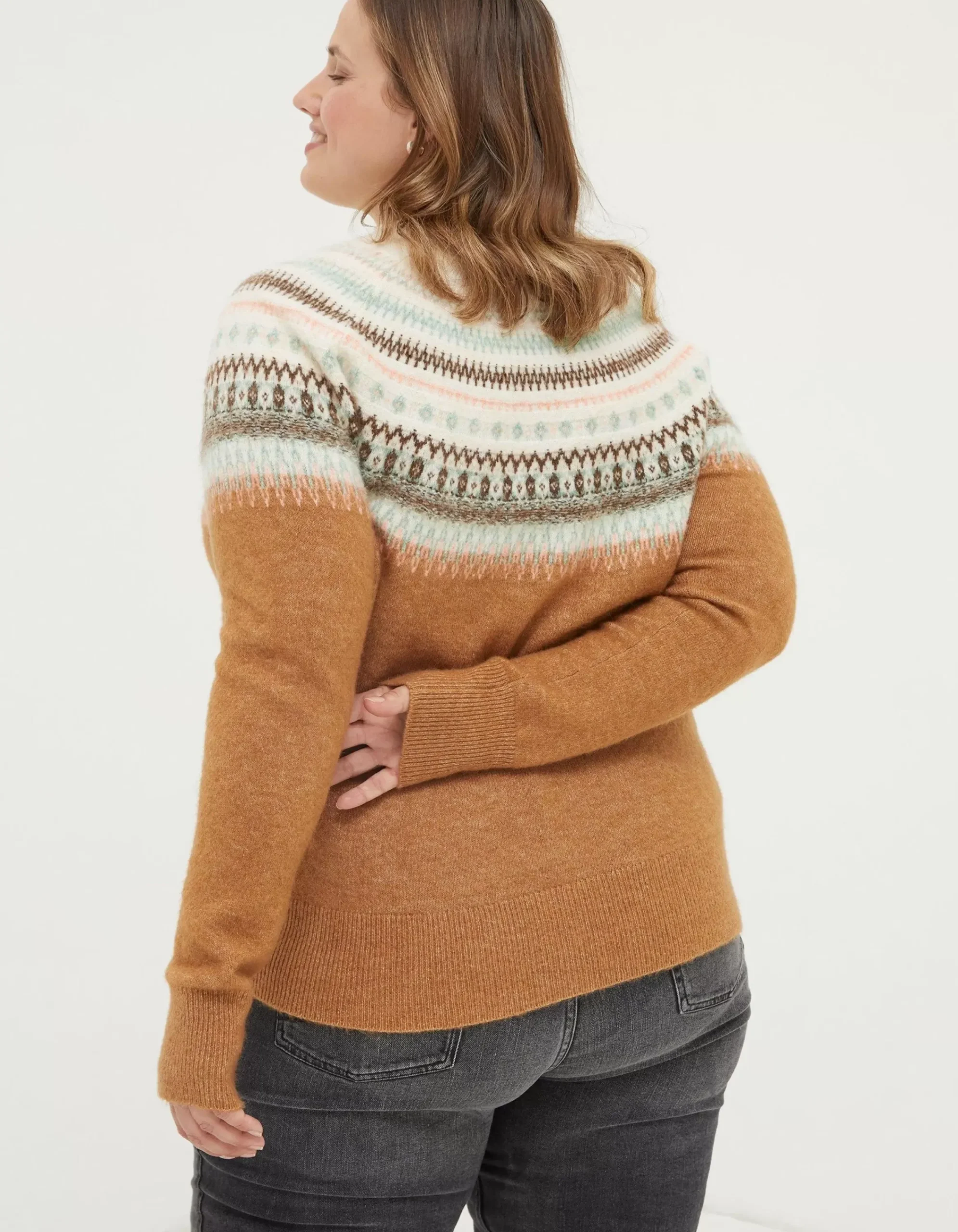 Women FatFace Knitwear|Bea Yoke Fairisle Jumper