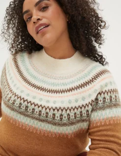 Women FatFace Knitwear|Bea Yoke Fairisle Jumper