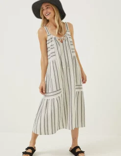 Women FatFace Dresses|Beach Wear Tulum Stripe Midi Dress