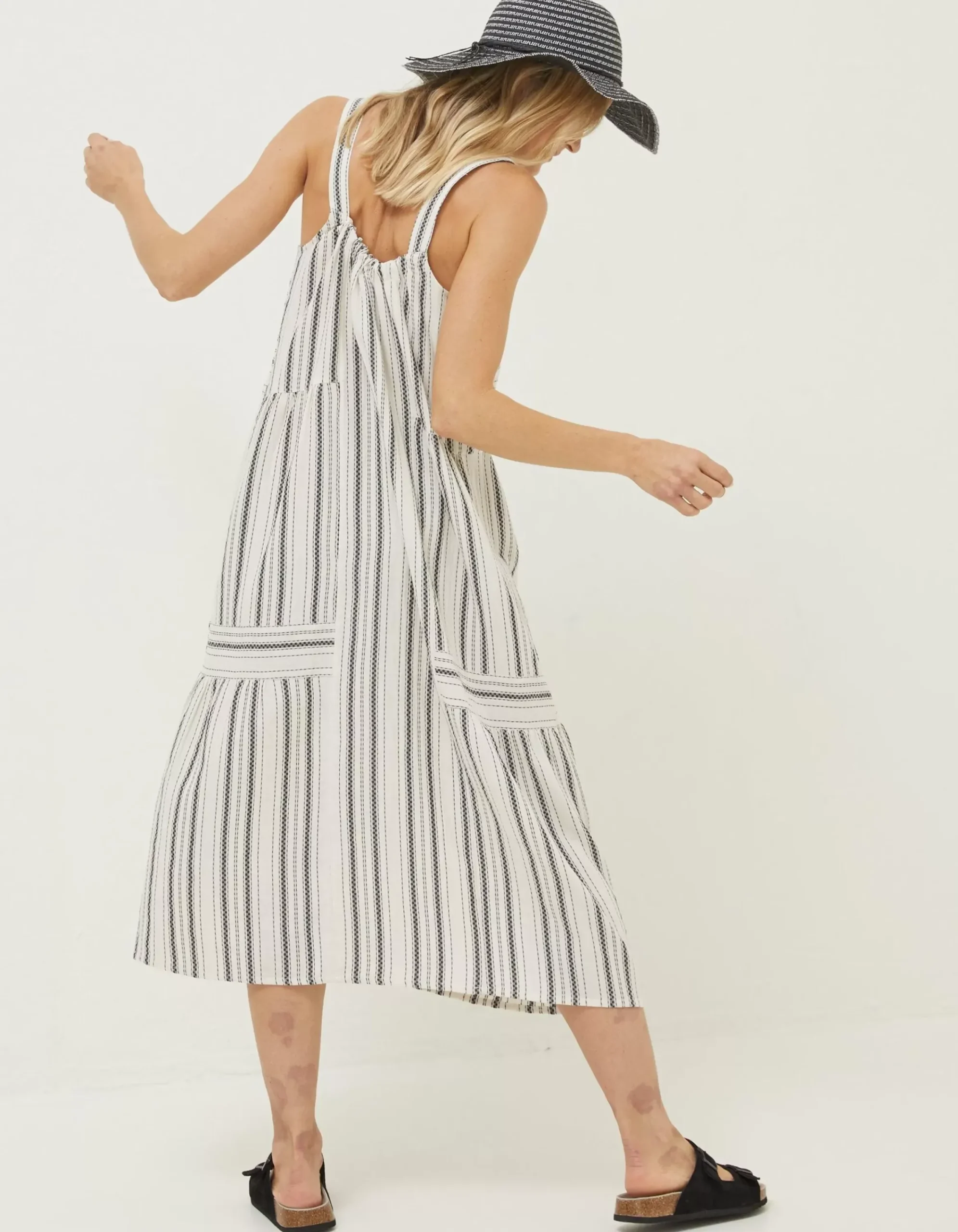 Women FatFace Dresses|Beach Wear Tulum Stripe Midi Dress