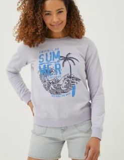 Women FatFace Sweatshirts & Hoodies|Becky Summer Graphic Crew Sweatshirt