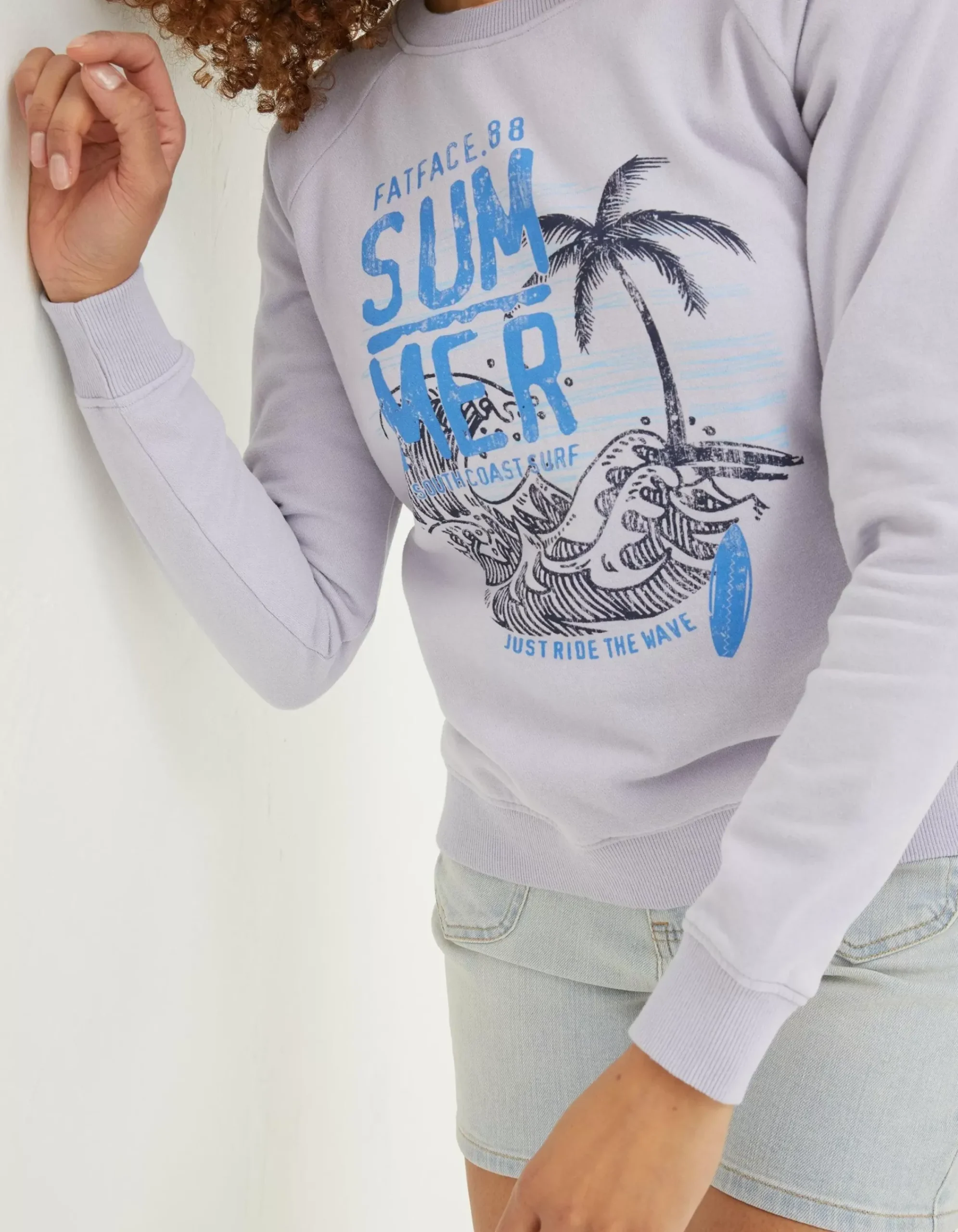 Women FatFace Sweatshirts & Hoodies|Becky Summer Graphic Crew Sweatshirt