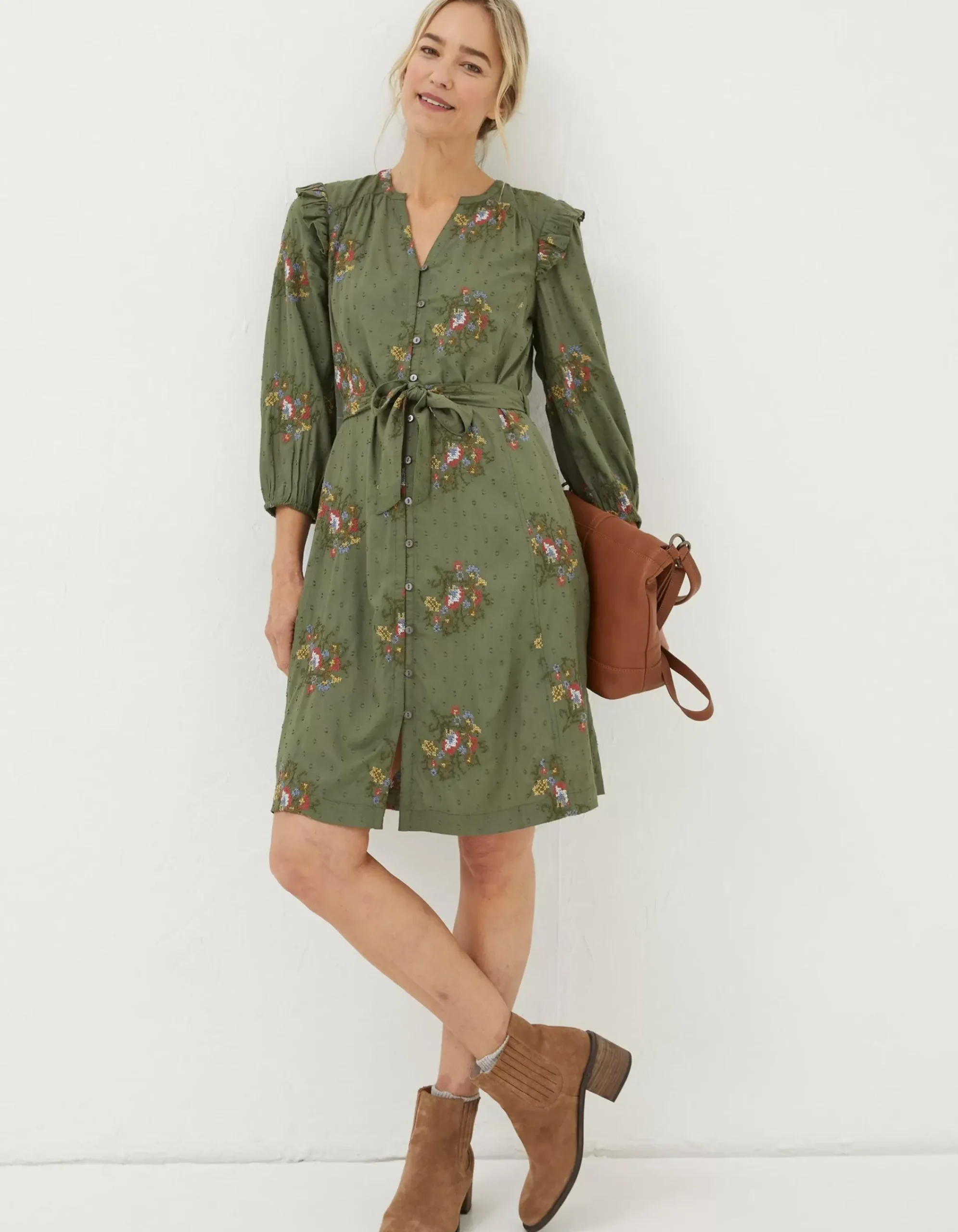 Women FatFace View All|Bernie Embroidered Shirt Dress