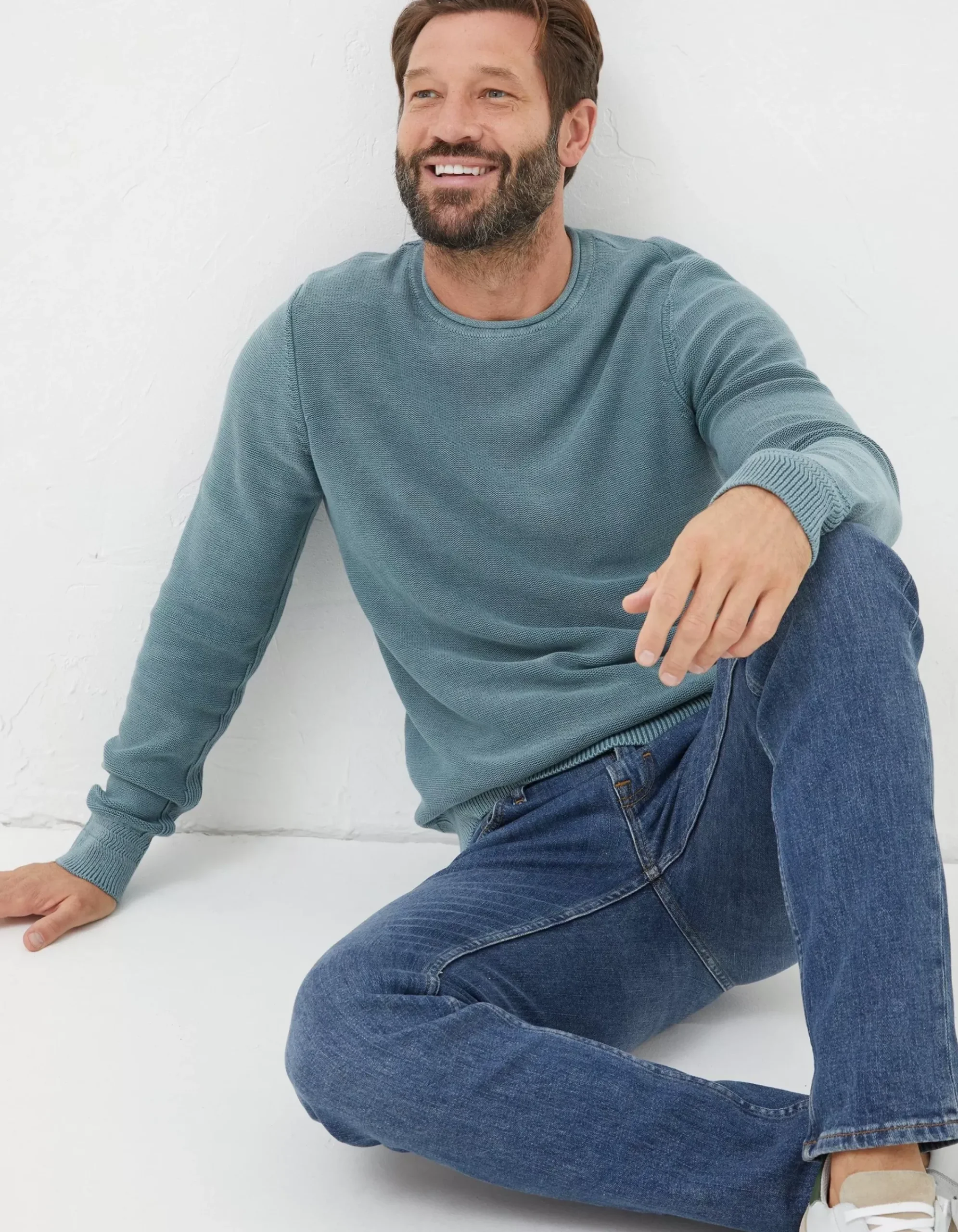Men FatFace View All|Berwick Washed Crew Jumper
