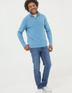 Men FatFace View All|Berwick Washed Half Neck