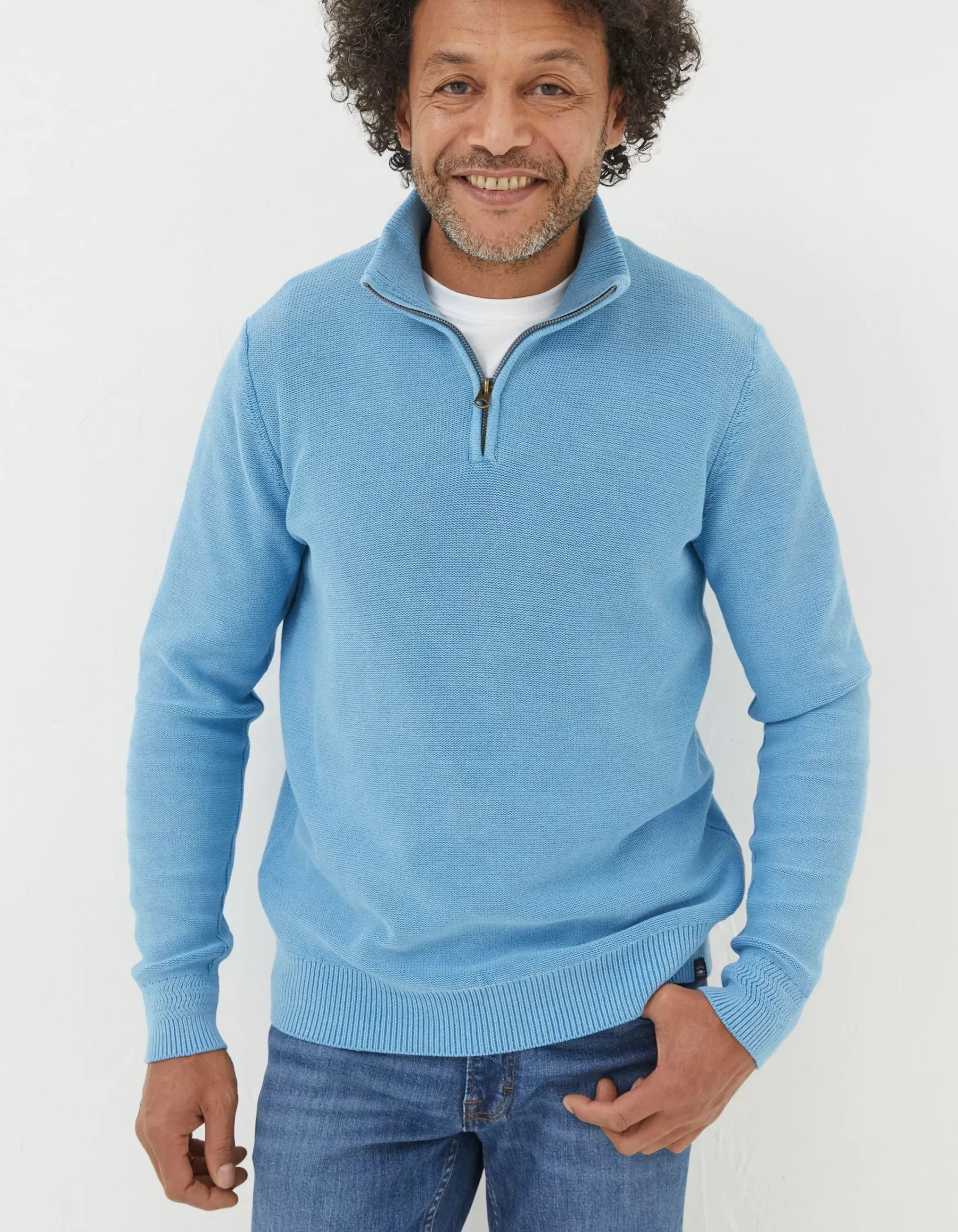 Men FatFace View All|Berwick Washed Half Neck