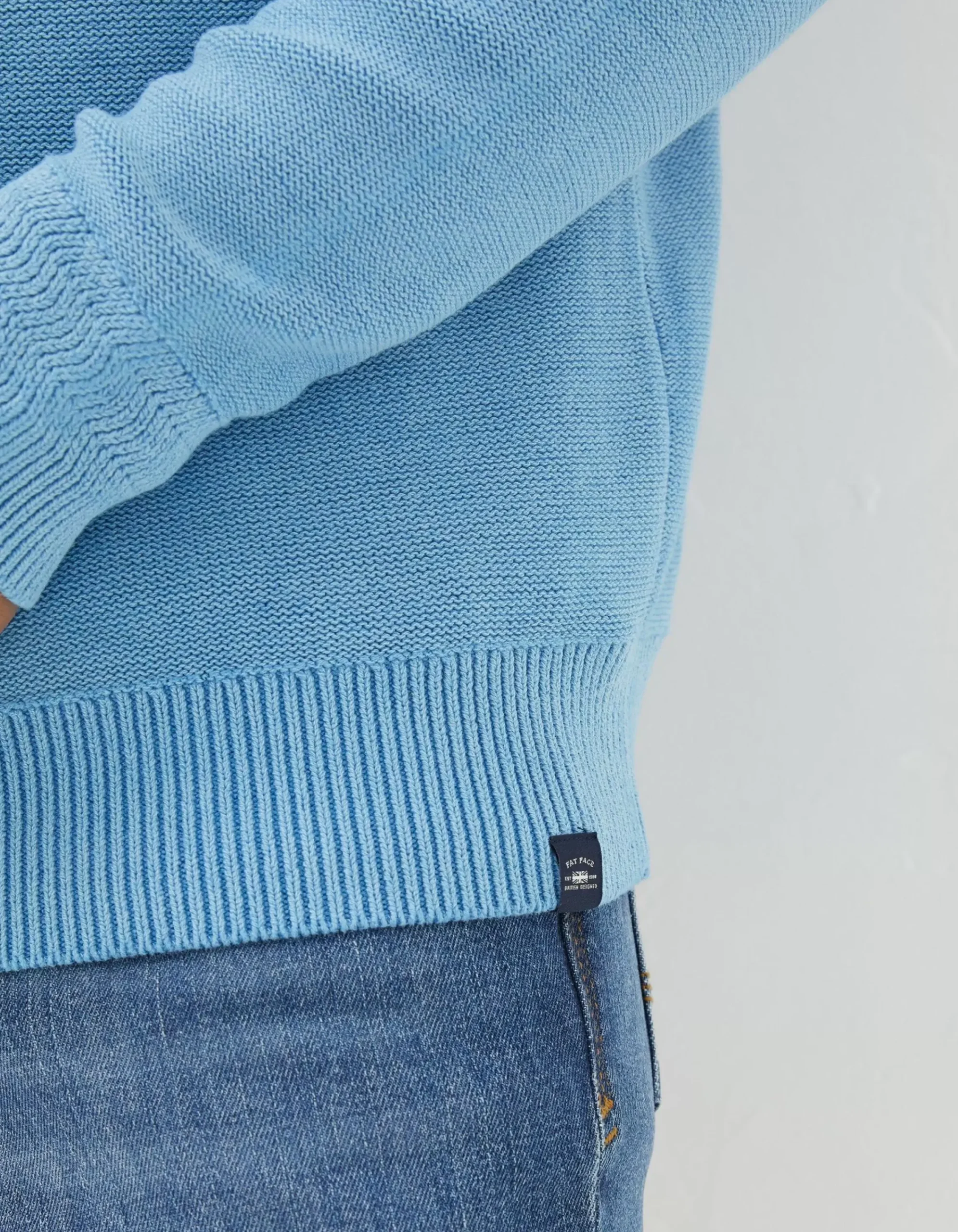 Men FatFace View All|Berwick Washed Half Neck