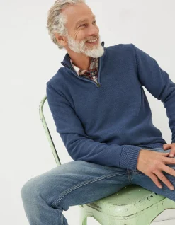 Men FatFace Knitwear|Berwick Washed Half Neck