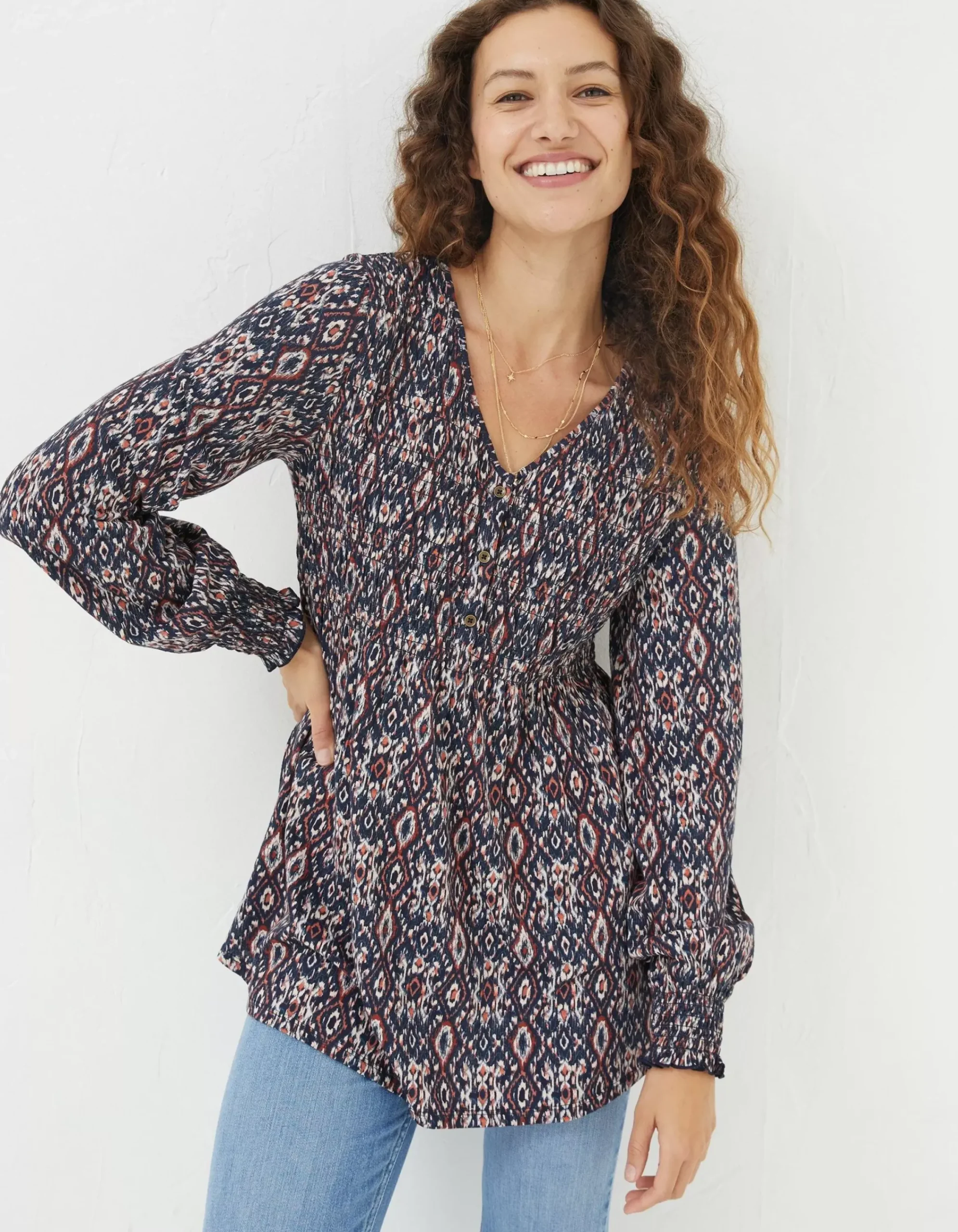 Women FatFace View All|Beth Ikat Geo Tunic