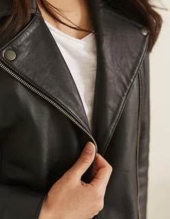 Women FatFace Coats & Jackets|Bethany Biker Leather Jacket