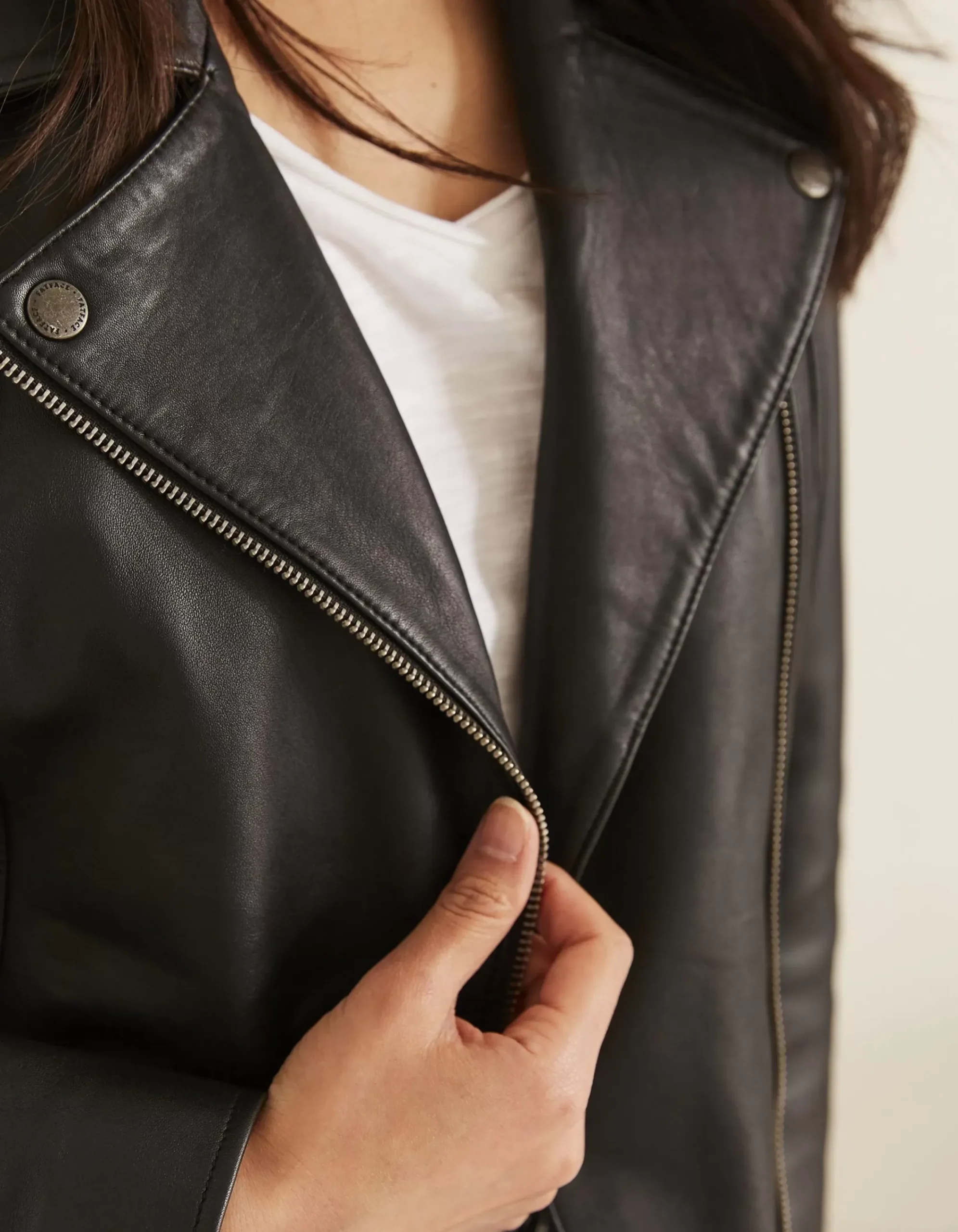 Women FatFace Coats & Jackets|Bethany Biker Leather Jacket
