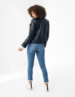 Women FatFace Coats & Jackets|Bethany Biker Leather Jacket