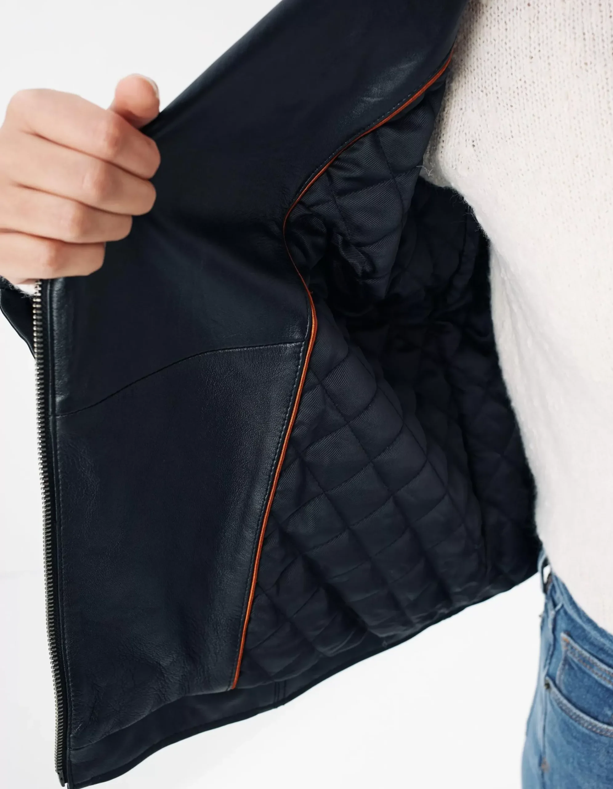 Women FatFace Coats & Jackets|Bethany Biker Leather Jacket
