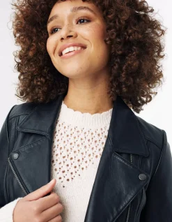 Women FatFace Coats & Jackets|Bethany Biker Leather Jacket