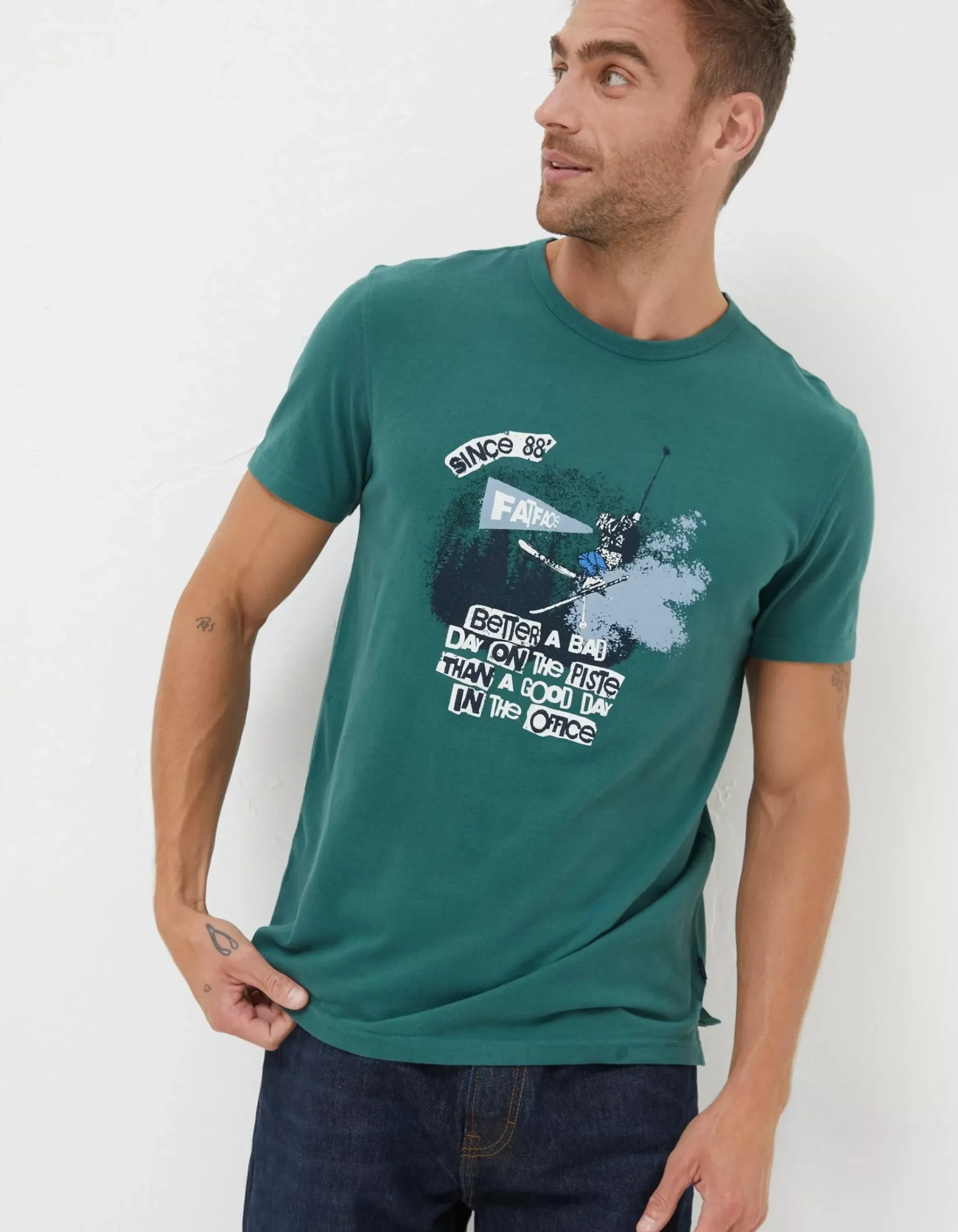 Men FatFace View All|Better A Bad Day Ski T Shirt