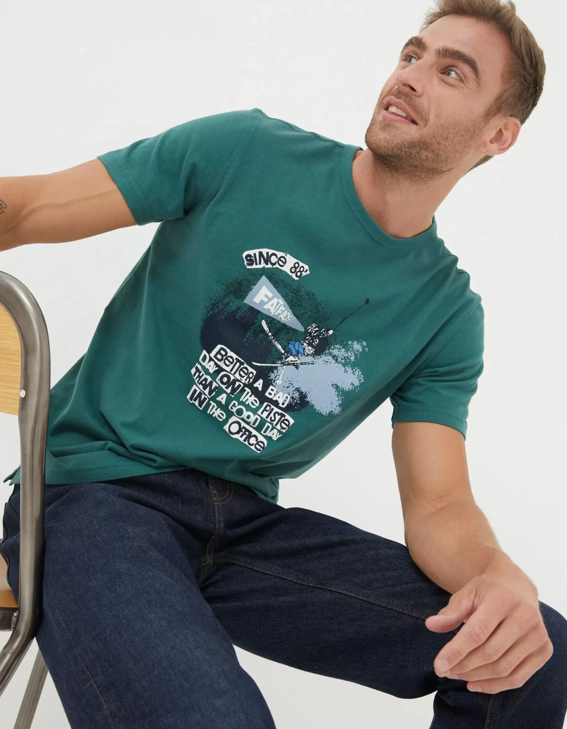 Men FatFace View All|Better A Bad Day Ski T Shirt