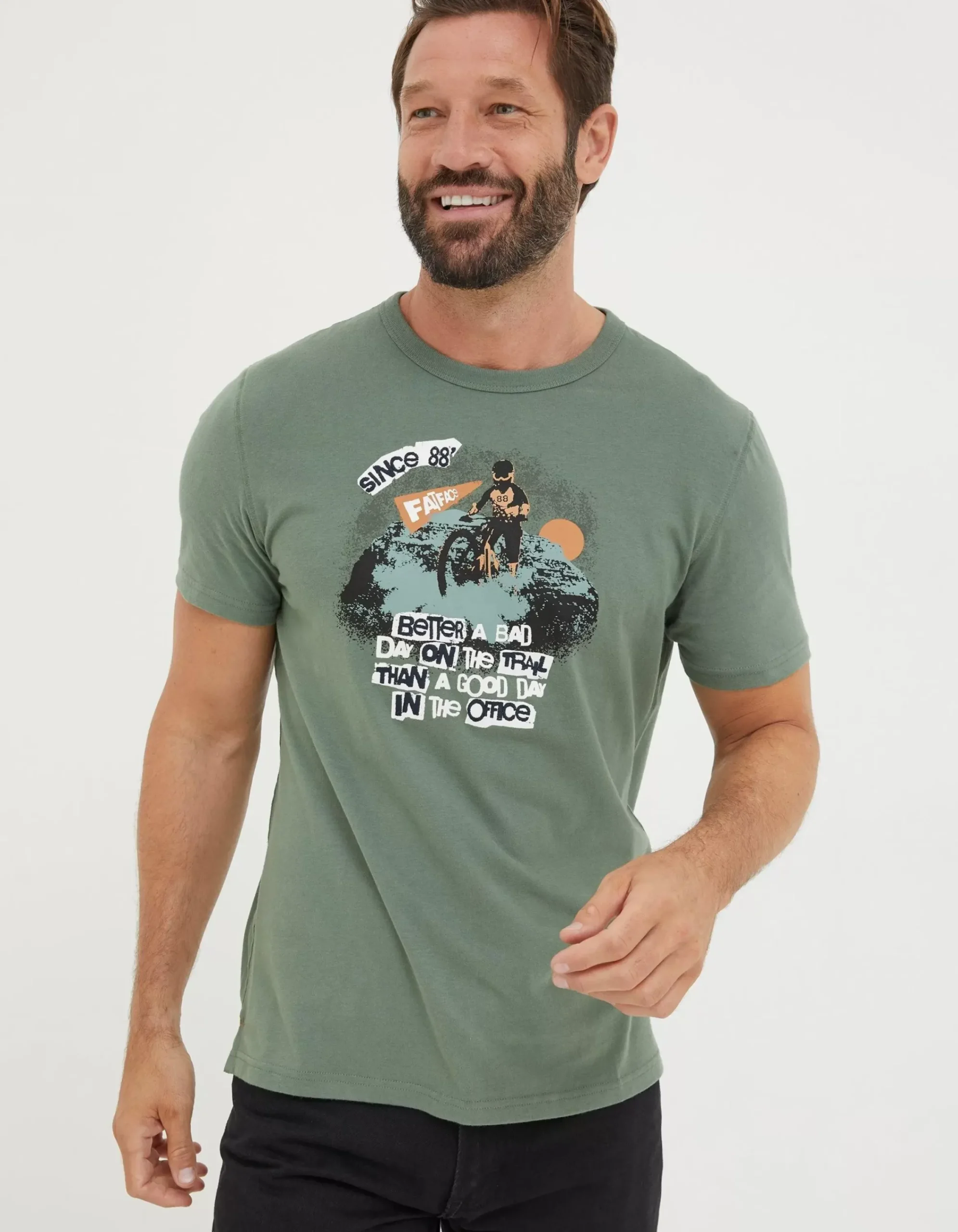 Men FatFace View All|Better A Bad Day Trail T Shirt
