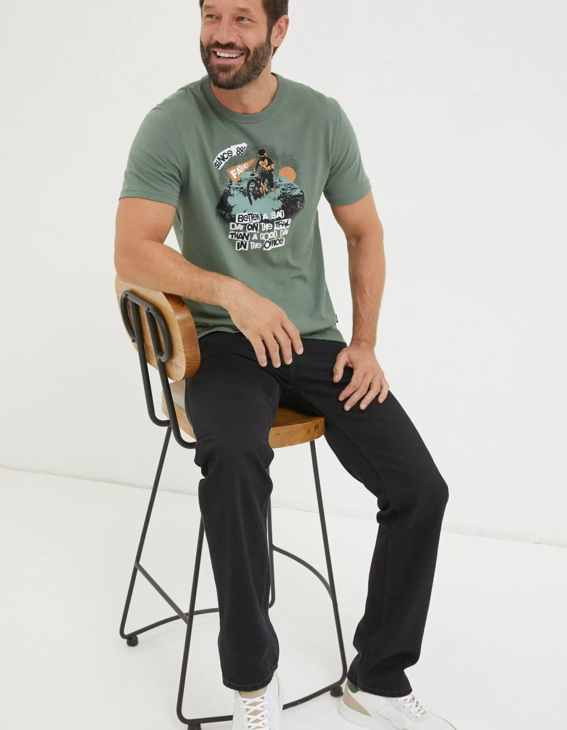 Men FatFace View All|Better A Bad Day Trail T Shirt