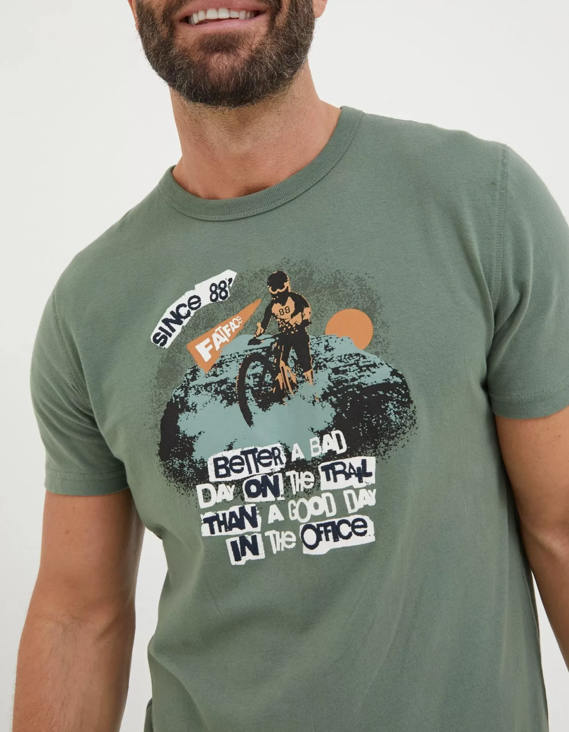 Men FatFace View All|Better A Bad Day Trail T Shirt