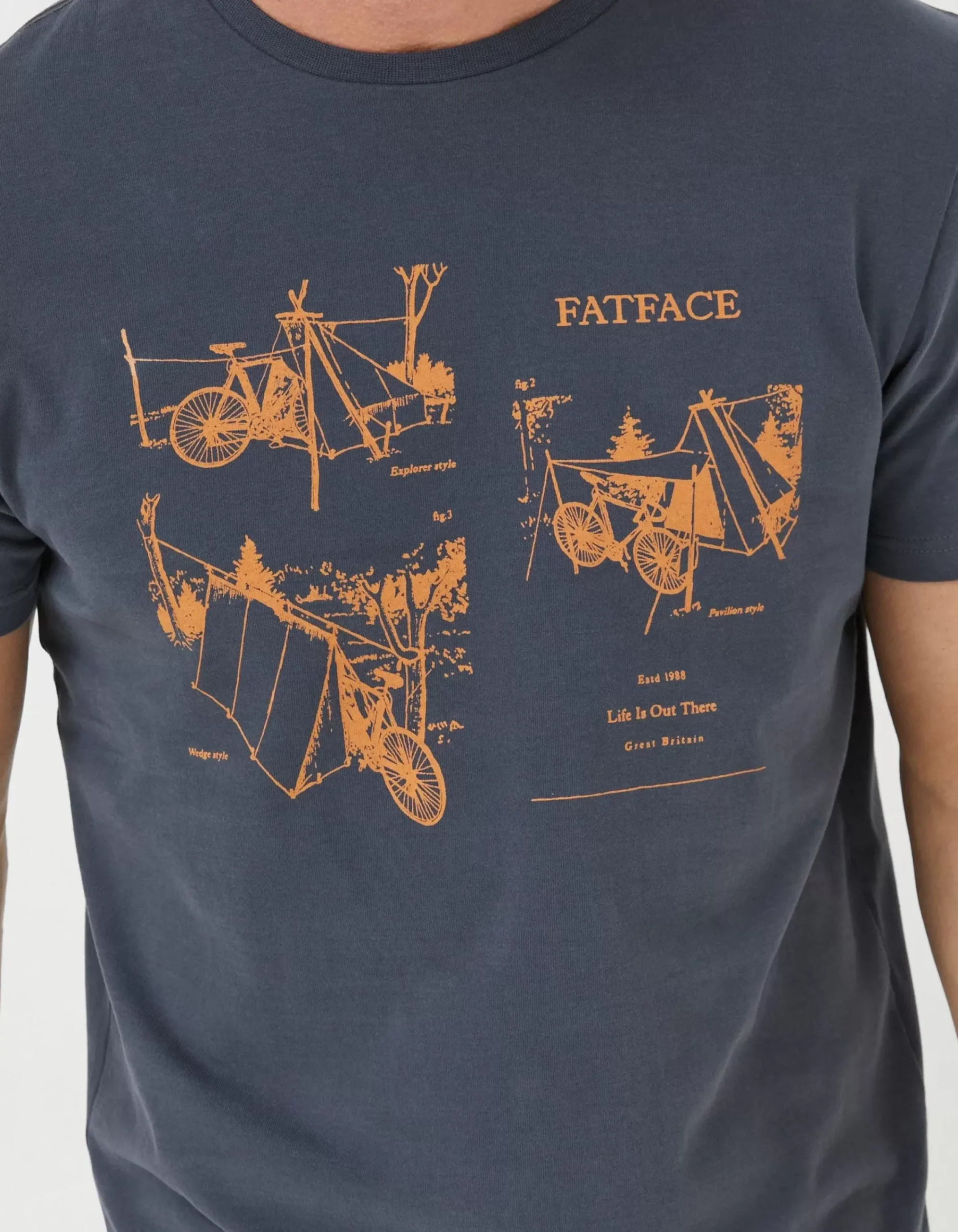 Men FatFace T-Shirts|Bike In Tents T-Shirt
