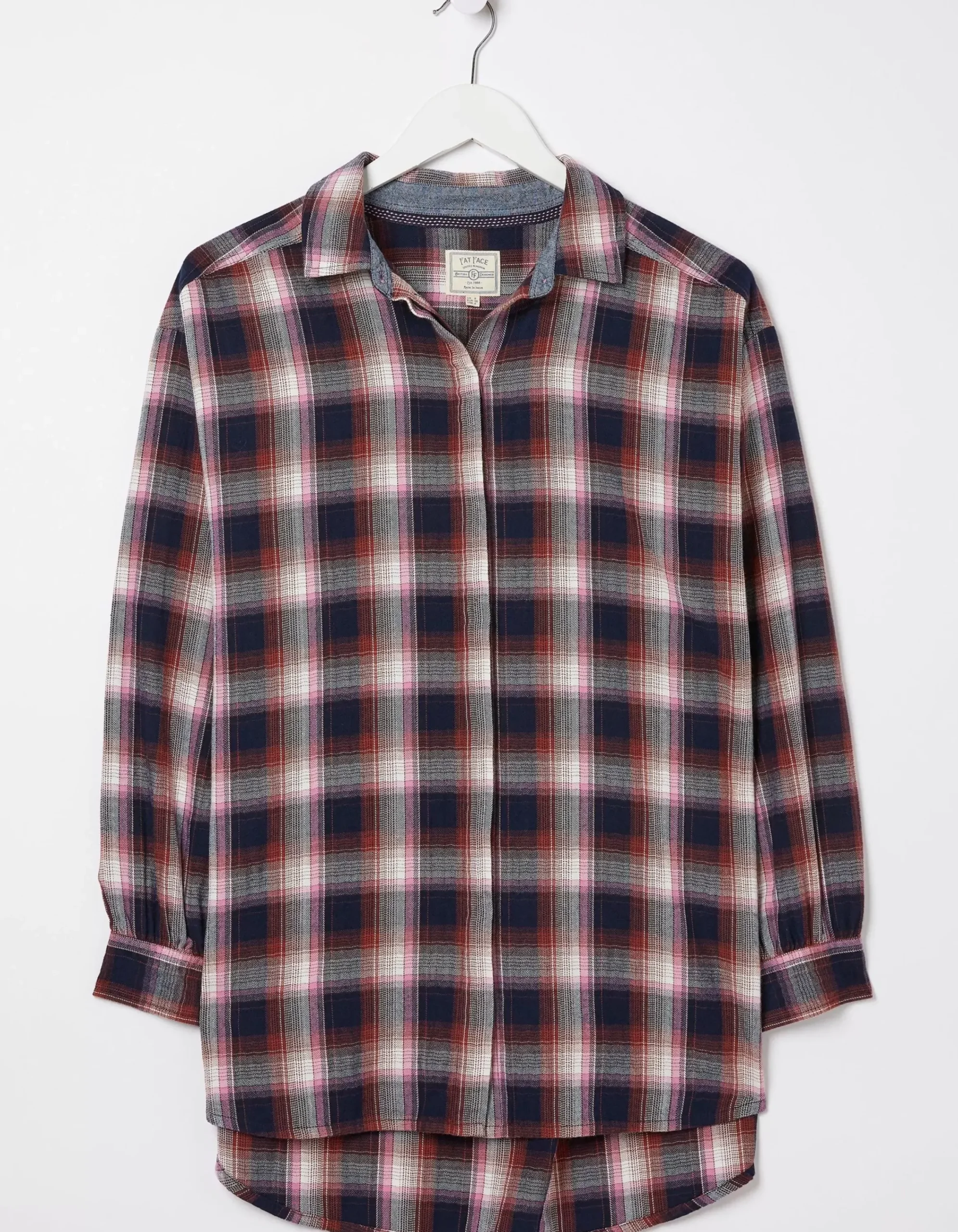 Women FatFace Shirts & Blouses|Billie Longline Check Shirt